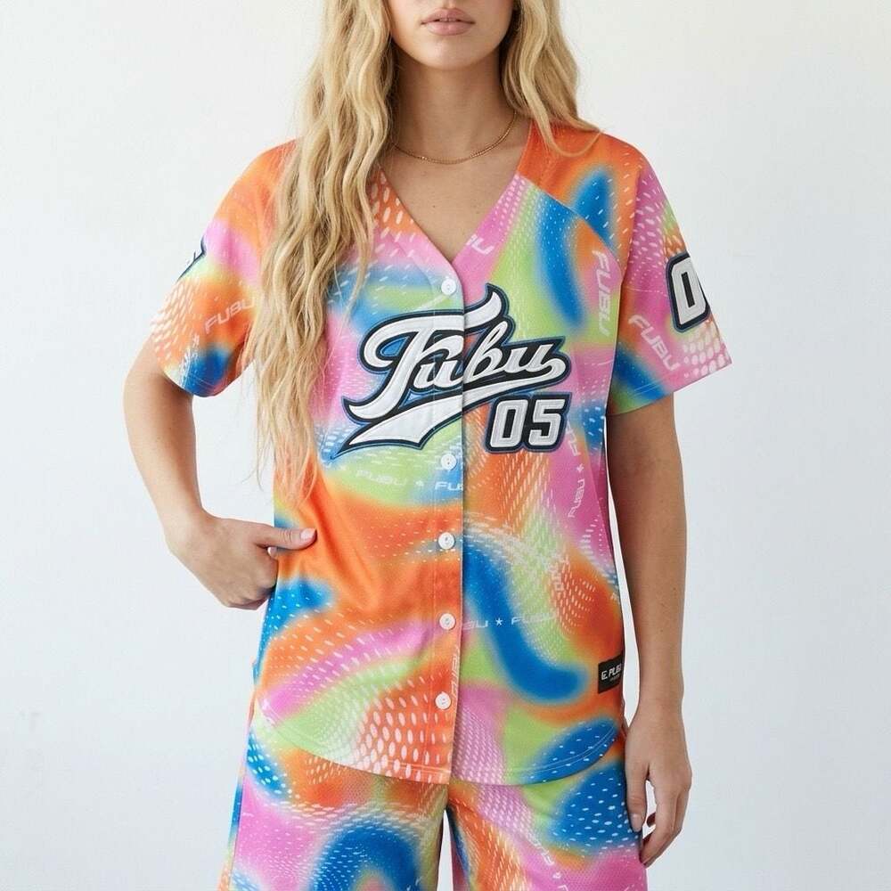 Forever 21 x FUBU Tie Dye Baseball Jersey Size M item 120
